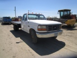 1995 FORD F-350 2 WD DUALLY 8' X 10' STEEL  FLATBED, 351, auto,  5th  wheel hitch,