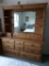 6' SOLID OAK DRESSER w/   MIRROR & SHELVES,  hand crafted