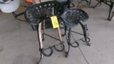 2- STEEL SEATED HAMES STOOLS