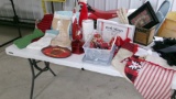 CHRISTMAS STOCKINGS, SANTAS, ORNAMENTS, FRAMED 