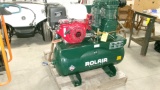 ROLAIR 2 CYLINDER GAS AIR  COMPRESSOR, Honda 390 elec. start ( no battery), low hrs. ph. 434-