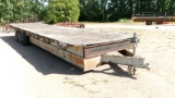 8' X 35' TRI AXLE DOUBLE FRAME TRAILER w/ plywood floor, no title