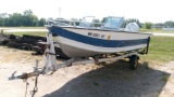 16' STARCRAFT OPEN BOW BOAT w / 80 H.P. EVINRUDE OUT BOARD,  cond. unknown
