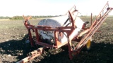 NYB 60' 400 GALLON PULL TYPE SPRAYER,  gas eng., cond. unknown., elec. over hyd. booms