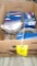 BOX OF USED & UNUSED HALOGEN HEAD LIGHTS
