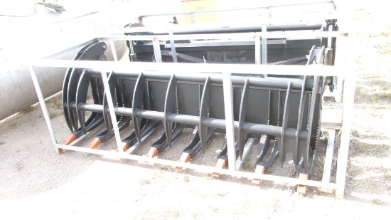 76" UNUSED HEAVY DUTY ROCK/ BRUSH GRAPPLE, universal mt., 11" spacing, 2 cyl. grapple