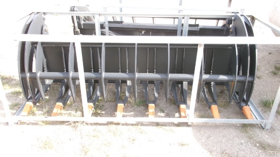 76" UNUSED HEAVY DUTY ROCK/ BRUSH GRAPPLE, universal mt., 11" spacing, 2 cyl. grapple
