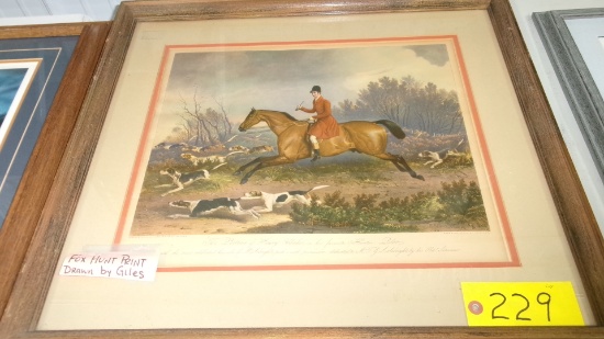 FOX HUNT, painted by R.B. Daves, drawn on stone by J.W. Giles