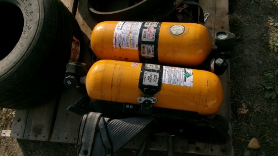 2 - SELF CONTAINED AIR TANKS  w/ breathing apparatus