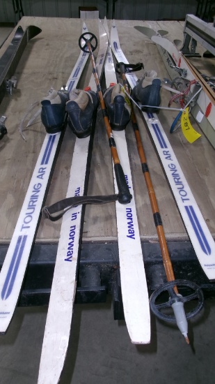 2-SETS OF CROSS COUNTRY SKIS (Norway) & A SET OF BAMBO POLES