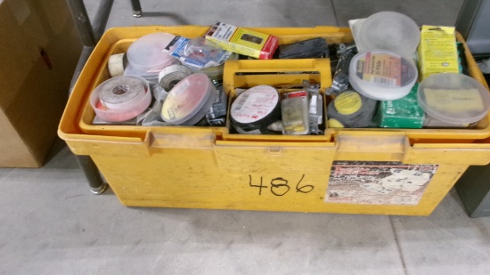 CRAFTSMAN TOOL BOX FULL OF PLUMBING FITTINGS, BOXES OF BRASS FITTINGS & ELEC. FITTINGS,