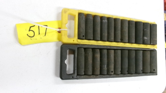 SET OF METRIC & STANDARDS 1/2" IMPACT SOCKETS