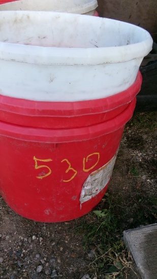 3-21" DIAMETER  X 17" DEEP PLASTIC FEED TUBS