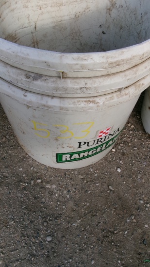 3-21" DIAMETER  X 17" DEEP PLASTIC FEED TUBS