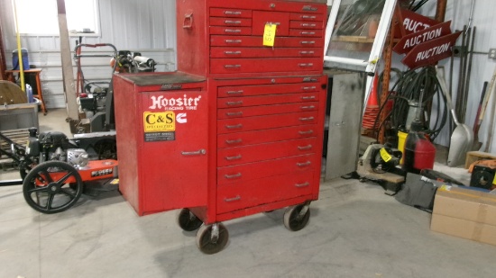 10 DRAWER MAC ROLLAWAY & 8 DRAWER TOOL CHEST, SIDE  DRAWER & STORAGE COMPARTMENTS, 64" wide