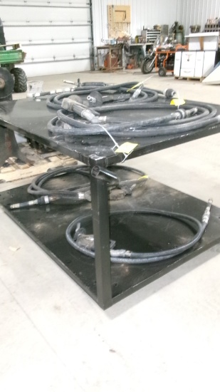 63" X 48" X 34"H WELDING TABLE ON ROLLERS