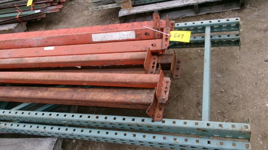 2-10' X 30" PALLET RACKING UPRIGHTS & 9-8' CROSS MEMBERS