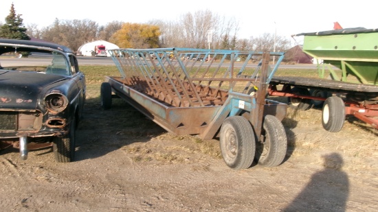 20' WERKMEISTER 4 WHEEL HAY FEEDER,  dolly frts, good condition