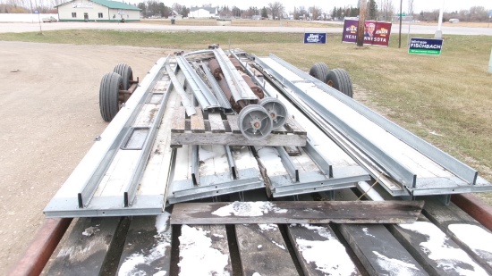 15' x 24' INSULATED OVERHEAD METAL  DOOR w/ hardware less rollers, 4 windows, 686-3574