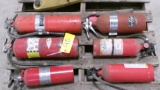 6-FIRE EXTINGUISHERS, most need charge