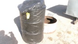 MINI DRYER: 50 GAL BARREL w/ SQURREL CAGE FAN (used for drying ear corn)