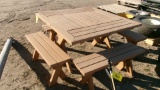 PICNIC TABLE w / 4 BENCH SEATS