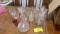 COVERED GLASS CONTAINER, WINE GLASSES, & BOWL