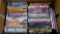 BOXES OF  DVDS & VHS KIDS MOVIES, small Curtis Mathes TV and Sylvania VHS player