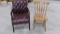 LEATHER ARM CHAIR & WOOD KITCHEN CHAIR