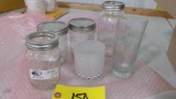 12-TALL WATER GLASSES &  JELLY & PINT CANNING JARS