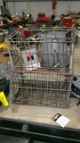 2 METAL WIRE BASKETS, ENAMEL COFFEE POT (no lid),old  International Harvest Cream Separator Oil can