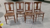 4-VINTAGE WOOD CHAIRS