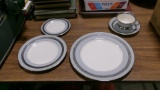 12 PLACE BRIDAL WREATH CHINA SETTINGS, 3 TYPES PLATES, CUPS & SAUCERS
