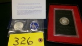 1971 40% SILVER PROOF EISENHOWER DOLLARS & 1971 40% SILVER BU EISENHOWER DOLLAR