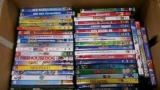 BOXES OF  DVDS & VHS KIDS MOVIES, small Curtis Mathes TV and Sylvania VHS player