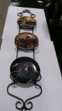 VERTICAL METAL PLATE HOLDER w / 3 plates: BROTHERS OF THE WILD by Leslie Harrison, TRAIL BLAZERS +