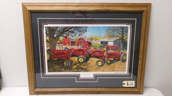 "MASSEY FAMILY" BY Russell Sonnenberg (signed)  27" x  21" oak frame