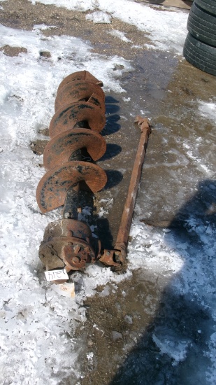 12" POST HOLE AUGER & GEAR BOX,  no frame