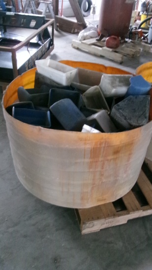 TUB OF 10" & 8" PLASTIC GRAIN LEG BUCKETS
