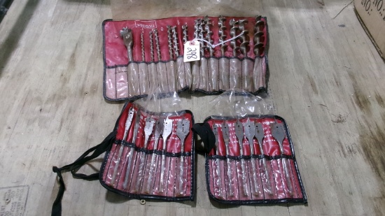 2-WOOD DRILL SETS & 1/4"-1" BRACE AUGER BIT SET