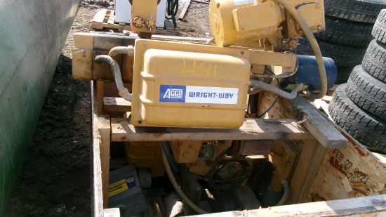 2 TON WRIGHT WAY I/2 H.P. 3 PHASE OVER HEAD TROLLEY HOIST