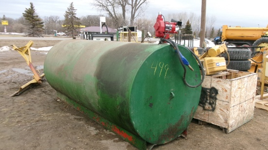 1,000 GALLON DIESEL TANK w/ new 110 V. FILRITE 20 GAL. PUMP,  ph. Dale @ 686-2022