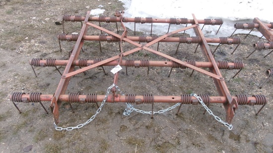 6' MELROE SPRING TOOTH HARROW w/ chain hitch