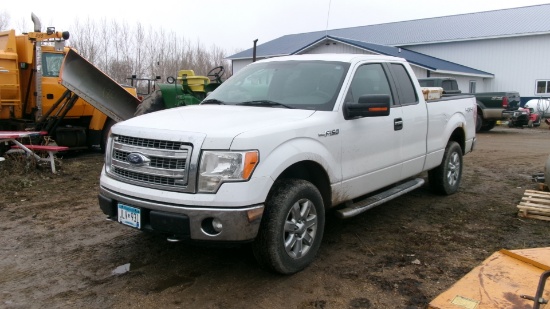 2013 FORD F-150 EXT. CAB 4WD, V-8, auto, 230,000 miles, estate