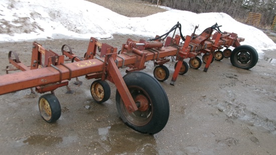 8-30 NOBLE S TINE  3 PT. ROW CROP CULTIVATOR,  hyd. fold