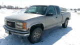 1998 GMC 1500 SIERRA EXT. CAB SHORT BOX 4WD, V-8, auto, battery, tires, fuel tank replaced +