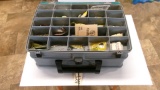 TACKLE BOX w / BASS LURES, SPOONS & PLASTICS