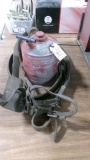 OLD SAFETY BELT & GAS CAN