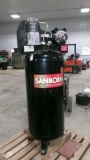 SANBORN VERTICAL AIR COMPRESSOR, bad motor