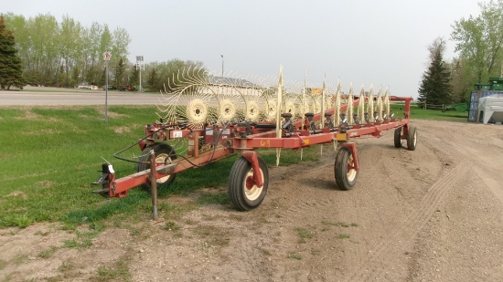 18 WHEEL H & S HI CAP. V HAY RAKE, all wheels have been completely replaced in the last yr.